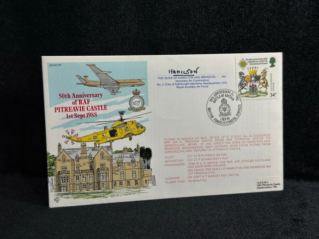1988 İngiltere Kraliyet Hava Kuvvetleri 50. Yıldönümü. Duke Hamilton Islak İmzalı Limited Royal Air Force Raf