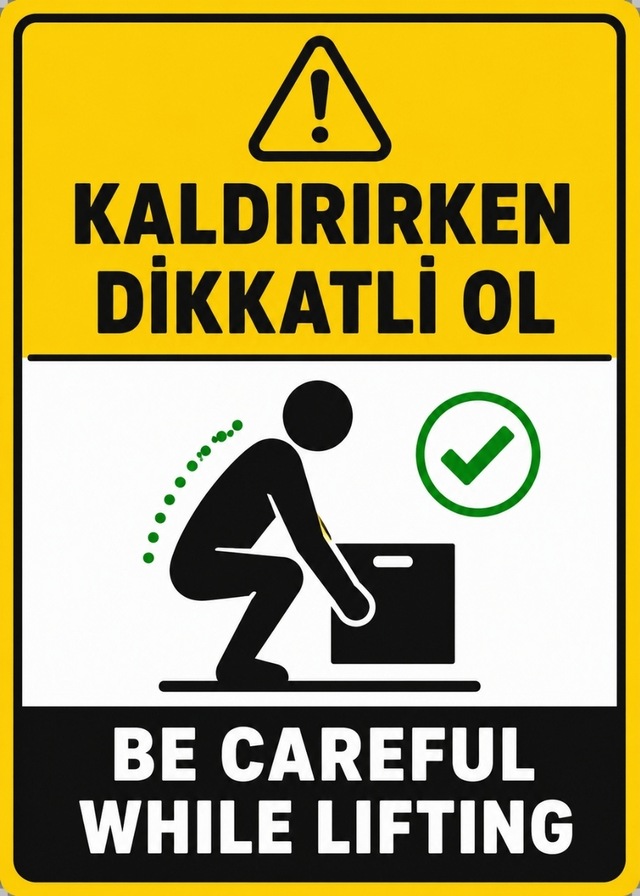 Kaldırırken Dikkatli Ol 35x50cm Pvc Isg Levha