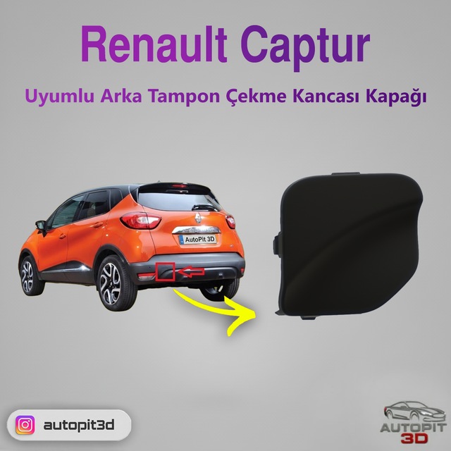 Renault Captur 2013-2017 Uyumlu Arka Tampon Çeki Demiri Kapağı