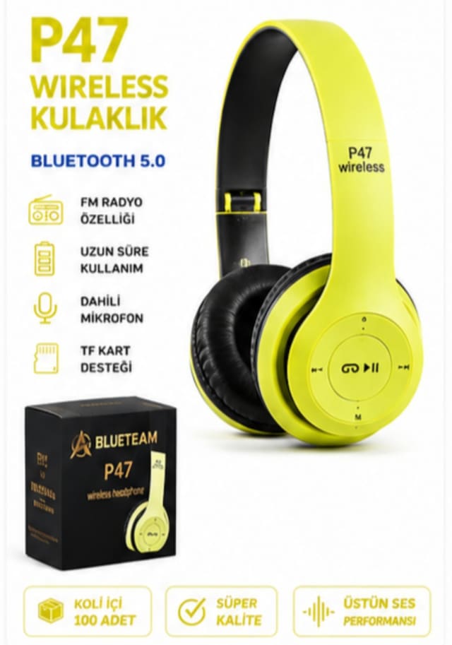 P47 Kafa Üstü Bluetooth Kulaklık