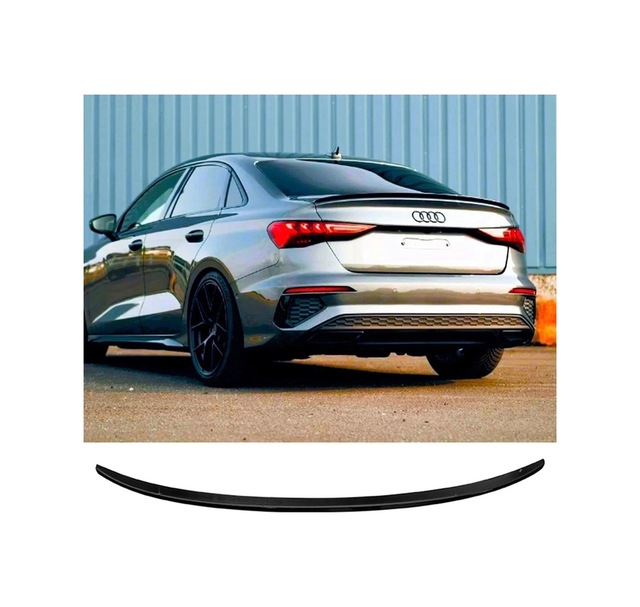Audi A3 2021+ S Style İnce Bagaj Üstü Spoiler İthal Abs Plastik Parlak Siyah Pianoblack 2021-2026