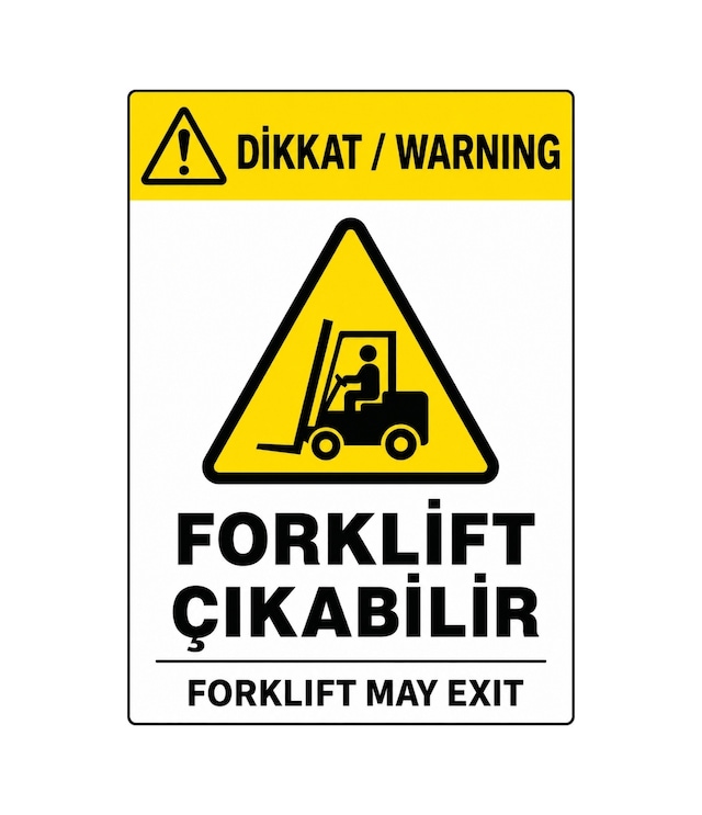 Dikkat Forklift Çıkabilir 35x50cm Pvc Isg Levha
