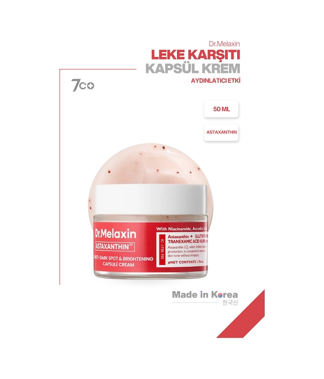 Leke Karşıtı Kapsül Krem Astaxanthin Içerikli, Cilt Tonu Eşitleyici Aydınlatıcı Bakım 50ml