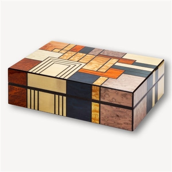 Lubinski İspanyol Sedir Puro Kutusu Humidor Abstract 30s Lb-002