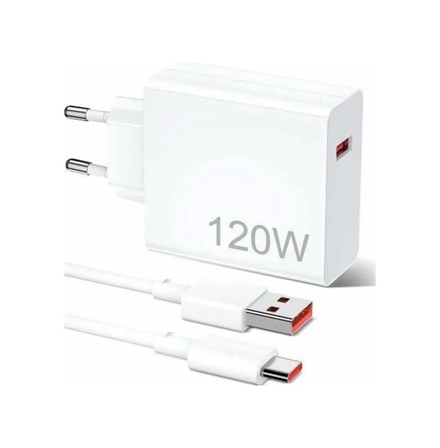 Ers 120w Şarj Aleti Hızlı Çift Turbo Şarj Aleti Seti Beyaz