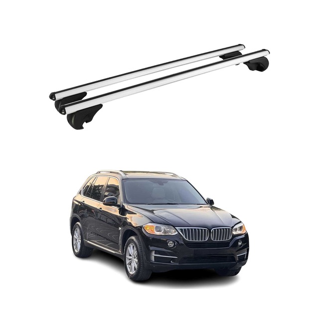 Bmw X5 F15 2013-2018 Arası Uyumlu Port Bagaj Taşıyıcı Ara Atkı Alüminyum Gümüş 2 Parça