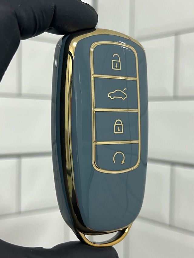 Chery Tiggo 8 Pro Smart Uyumlu Anahtar Kılıfı Gri - Gold