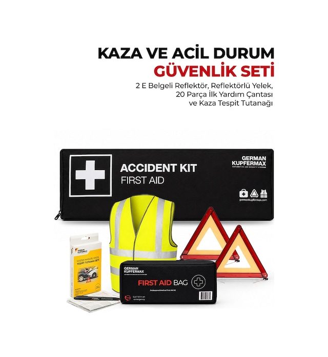 Araç Acil Durum Ve Kaza Seti 20 Parça İlk Yardım