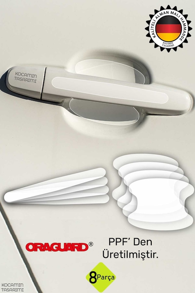 Araba Kapı Koruyucu Ppf Film 8 Parça Alman Malı Parlak Şeffaf Boya Çizik Önleyici Tırnak Koruma Sticker 8pcs