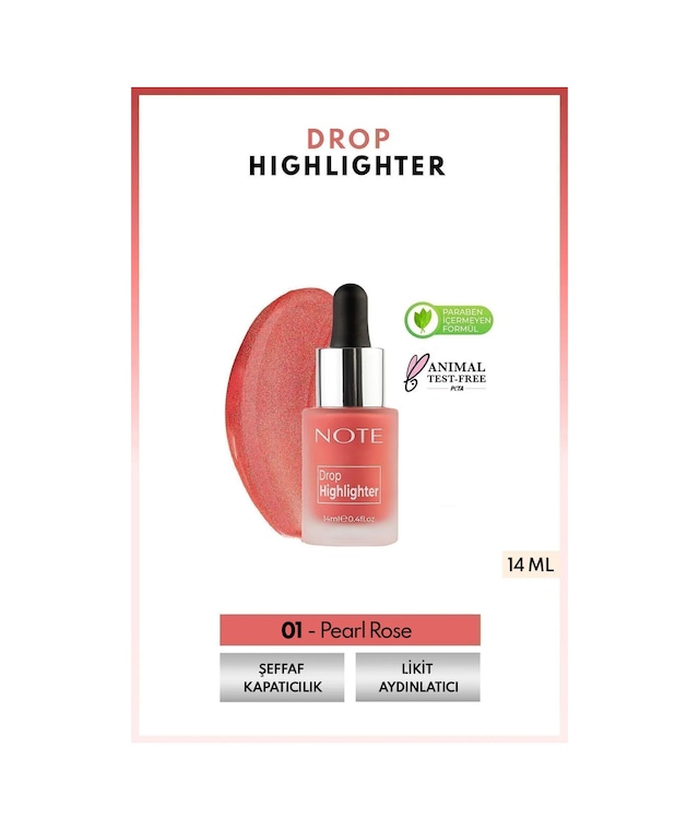 Drop Highlighter Işıltılı Likit Aydınlatıcı - 01 Pearl Rose