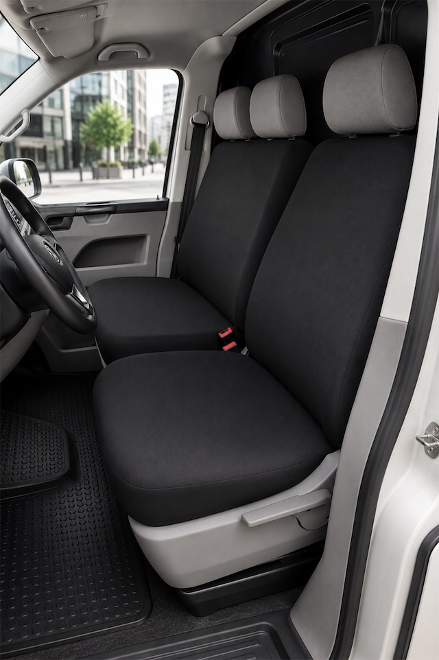 Volkswagen Transporter 5+1 - Siyah Penye Oto Koltuk Kılıfı - Baskısız