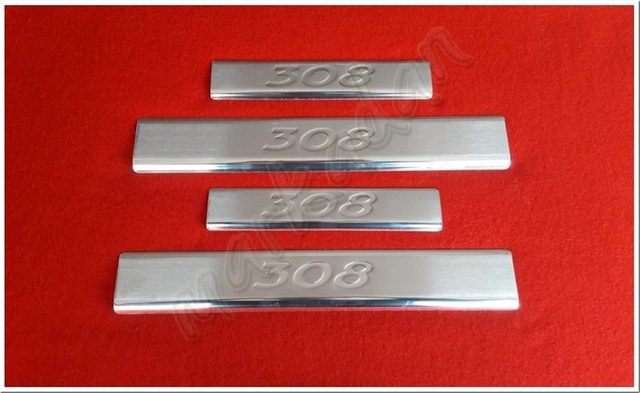 Markadan Peugeot 308 Krom Kapı Eşiği Baskı 2007-2013 4 Parça Pasl