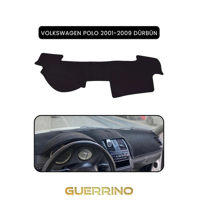 Volkswagen Polo 2001-2009 Dürbün Torpido Koruma Halısı Siyah Kenar