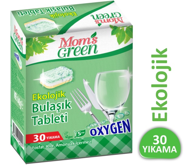 Mom's Green Ekolojik Oksijenli Bulaşık Makinesi Deterjanı 30 Tablet