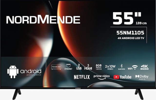 Nordmende 55NM1105 55" Frameless 4K Ultra HD Android Smart LED TV