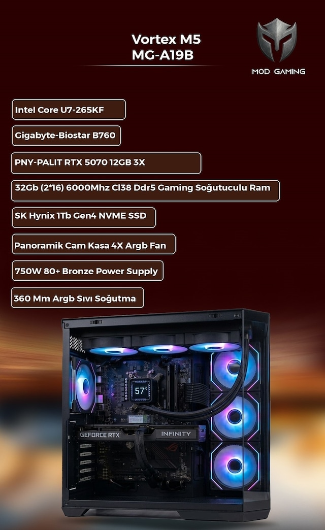 Mod Gaming Apex Ultra 7 265KF 32 GB 1 TB SSD RTX 5070 32GB RAM 1TB SSD