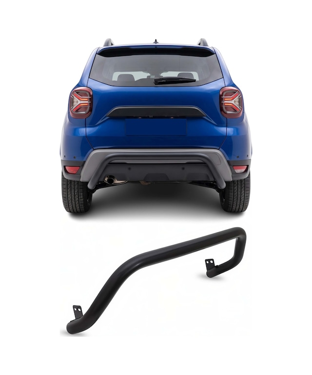 Dacia Duster 2018-2024 Uyumlu Araca Özel Pars Arka Koruma 60mm Siyah