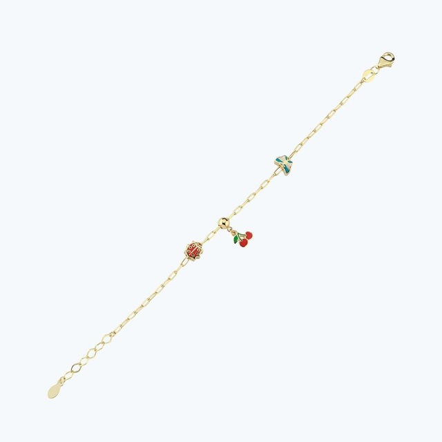 Altınbaş Altın Çocuk Kiraz Bileklik Blmk14401-24754 Renkli