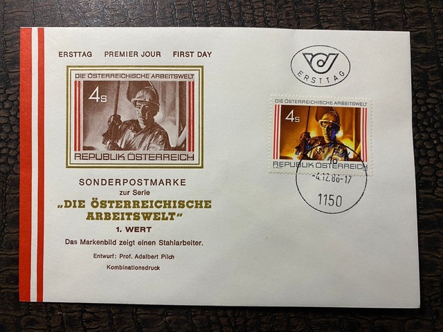 Österreich Fdc Österreichische Arbeitswelt Avusturya 1986 Özel Pullu İlkgün Zarfı "avusturya Çalışma Dünyası" Teşhir Ürün