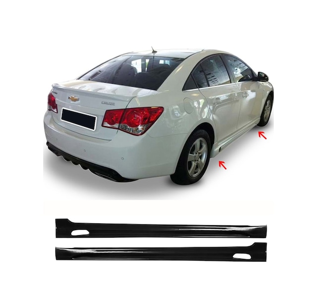 Chevrolet Cruze Rieger Yan Marşpiyel Seti Plastik 2 Adet Mat Siyah 2009 2010 2011 2012 2013 2014 Karlık+ek+bodykit