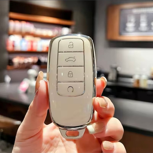 Chery Tiggo 7 Pro Max Beyaz-silver Anahtar Kılıfı