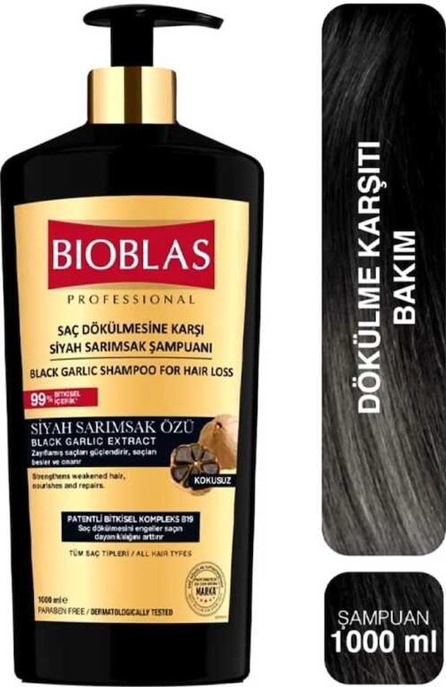 Bioblas Saç Dökülmesine Karşı Siyah Sarımsak Şampuanı 1 L