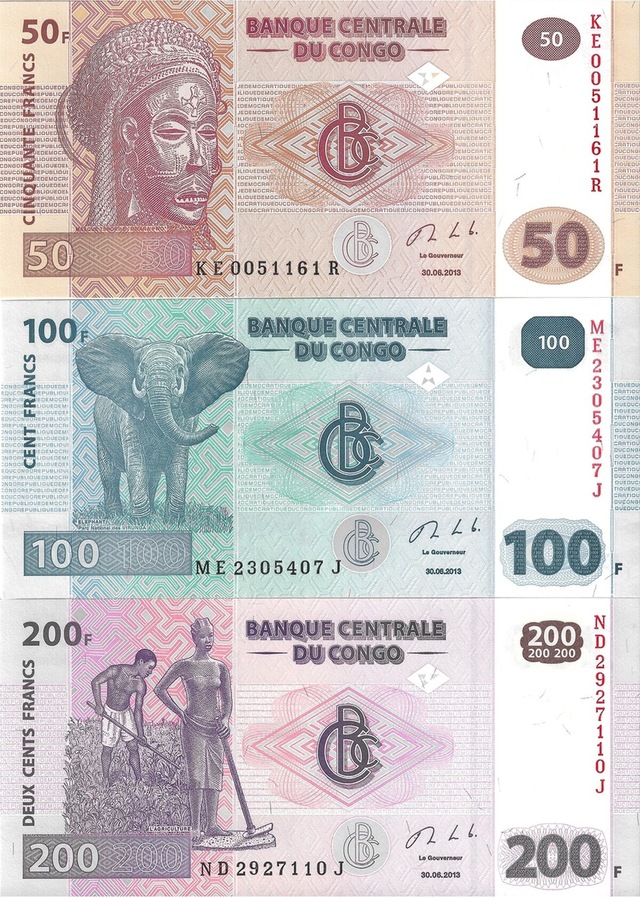 Demokratik Kongo 50/100/200 Frank 2013 Yılı Yabancı Kağıt Para Seti Çil Unc Koleksiyon Para
