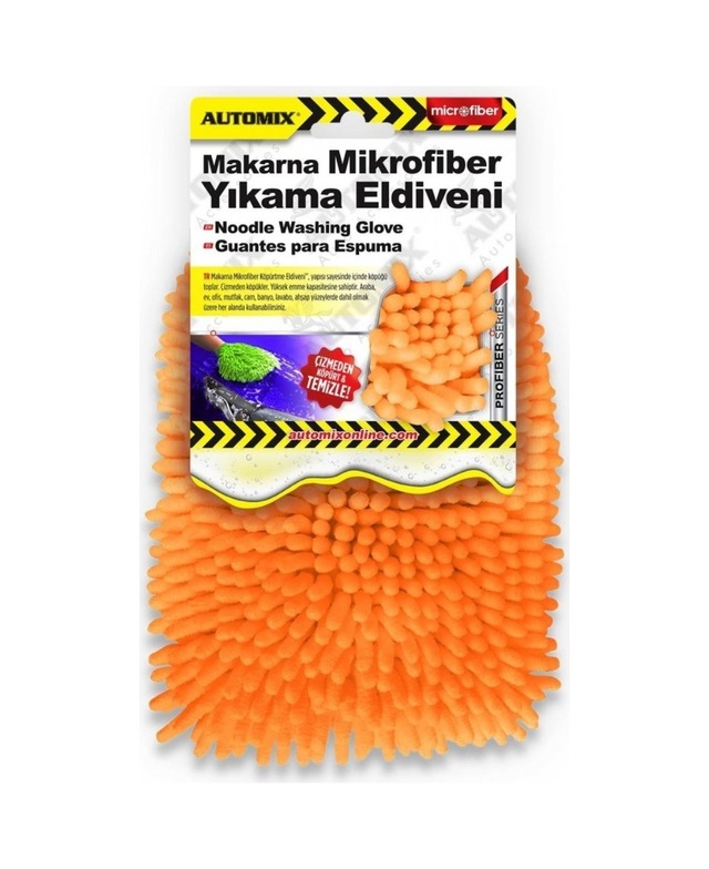 Automix Mikrofiber Yıkama Eldiveni Makarna-püskül 39848