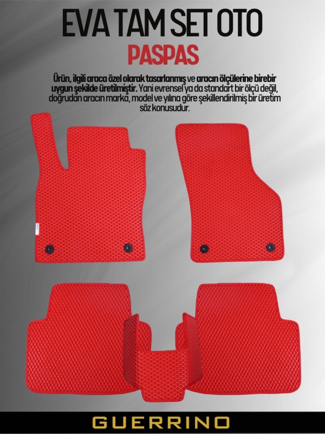 Renault-megane 2-sedan- 2002-2008 İçin Eva İç Paspas Takımı Metal Topukluk Hariç