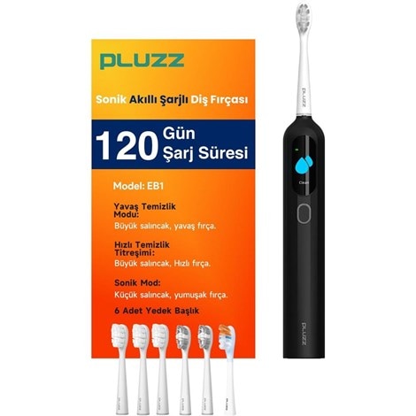 Pluzz Eb1 Ultra Sonic Şarjlı Diş Fırçası - Siyah