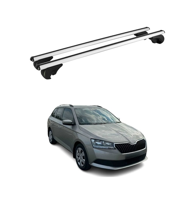 Skoda Fabia Iıı Station Wagon 2014-2022 Arası Uyumlu Port Bagaj Taşıyıcı Ara Atkı Alüminyum Gümüş 2 Parça