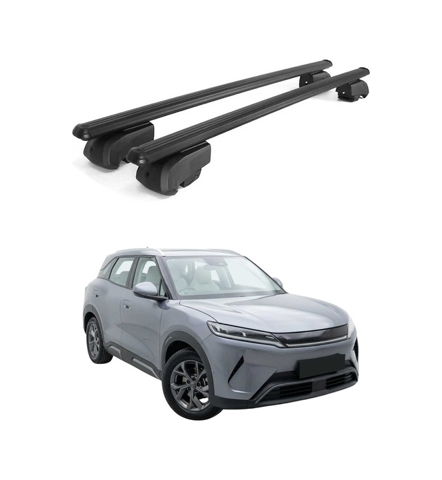 Byd Atto 2 2025-2027 Uyumlu Port Bagaj Taşıyıcı Ara Atkı Alüminyum Siyah 2 Parça M Beden Gömme Ray