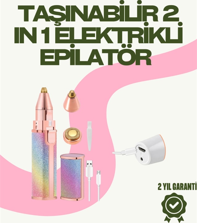 8000 Rpm Taşınabilir Epilatör Kaş Düzeltici Ve Dudak Epilatörlü Pille Çalışan -