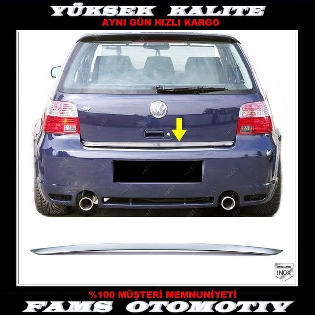 Vw Golf 4 Hb Krom Bagaj Alt Çıtası 1998-2004 Arası P.Çelik