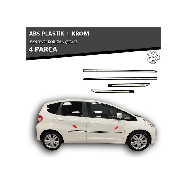 Honda Jazz Yan Kapı Koruma Çıtası Plastik + Krom