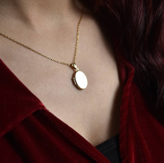 Sembolgold Altın Resimli Kolye Doç Zincirli Oval Rsm-262