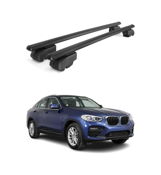 Bmw X4 G02 2018-2025 Arası Uyumlu Port Bagaj Taşıyıcı Ara Atkı Alüminyum Siyah 2 Parça