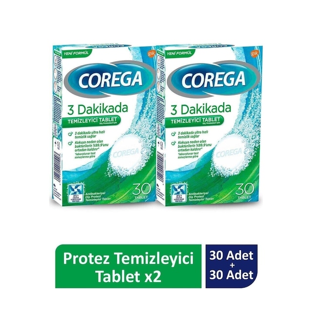 Pazarız Diş Protez Temizleyici 30 Tablet 2 Adet