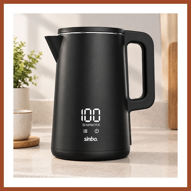 Bezos 1.8l 1500w Dijital Kablosuz Su Isıtıcı - Dokunmatik Ekran Pro