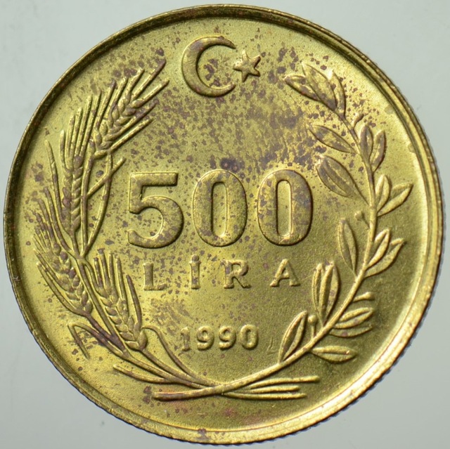 500 Lira 1990 Lekeli Çilaltı. 29349955