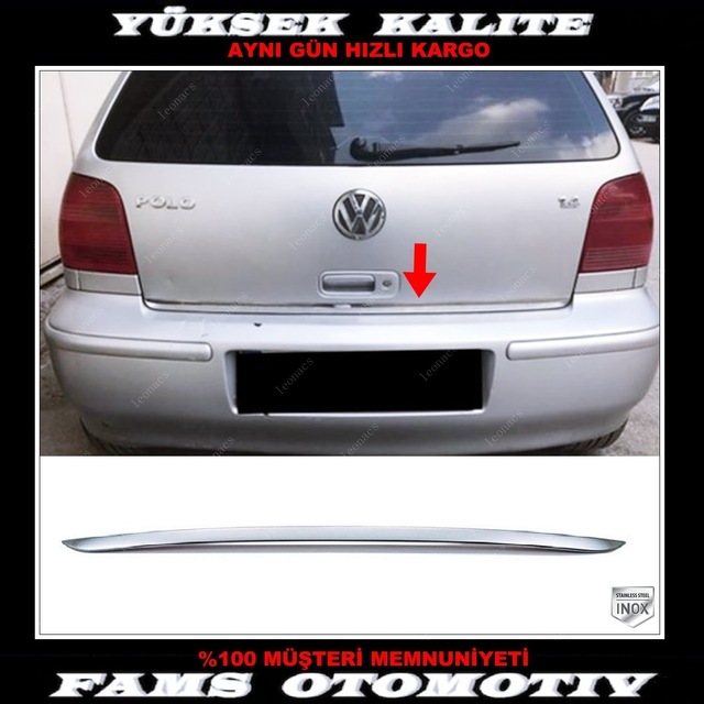 Vw Polo Krom Bagaj Alt Çıta 1994-2001 Arası Paslanmaz Çelik