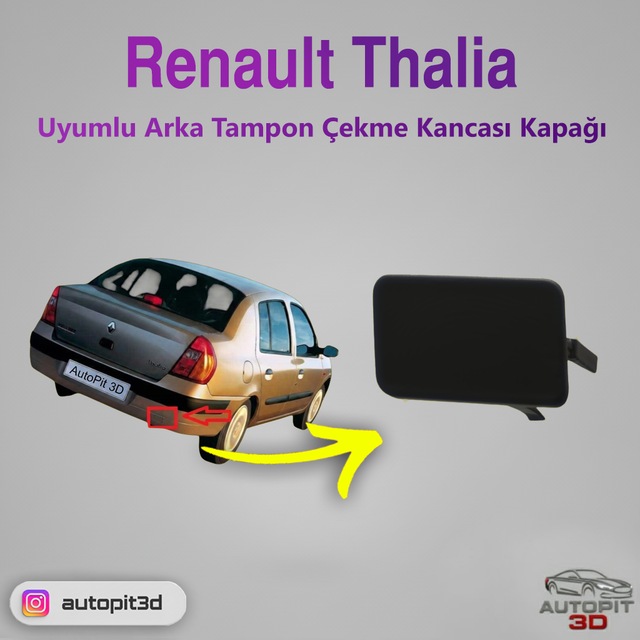 Renault Thalia 1999-2008 Uyumlu Arka Tampon Çeki Demiri Kapağı