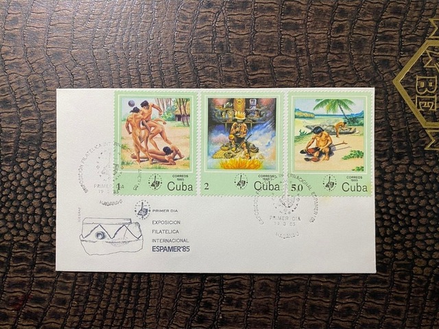 Cuba / Küba 1985 İlk Gün Zarfı Exp. Filatelica İnternational Espamer '85 Teşhir Ürün
