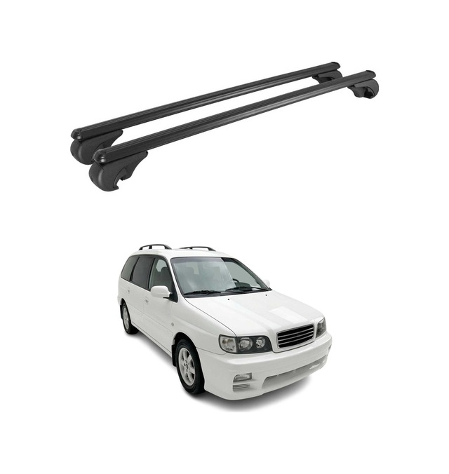 Kia Joice Station Wagon 1999-2003 Arası Uyumlu Port Bagaj Taşıyıcı Ara Atkı Alüminyum Siyah 2 Parça