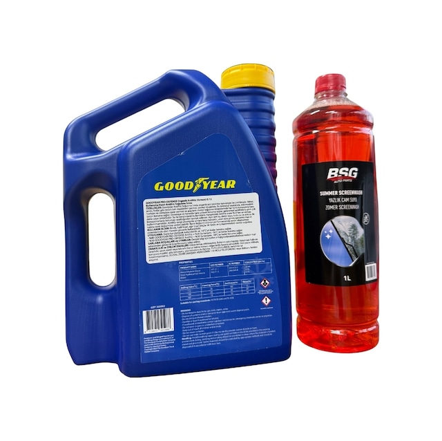 Kırmızı Organik Antifriz Pro Defense -56 Derece 3 Litre Ve Konsantre Cam Suyu 1 Litre Takım Seti