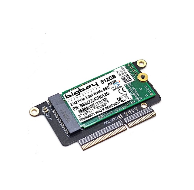 BigBoy A170 2500- Pcıe 3.0 X4 2016-17 Apple Uyumlu MacBook Pro 512GB NVMe PCIe 3.0 Okuma 2500 MB/s Yazma 1300 MB/s