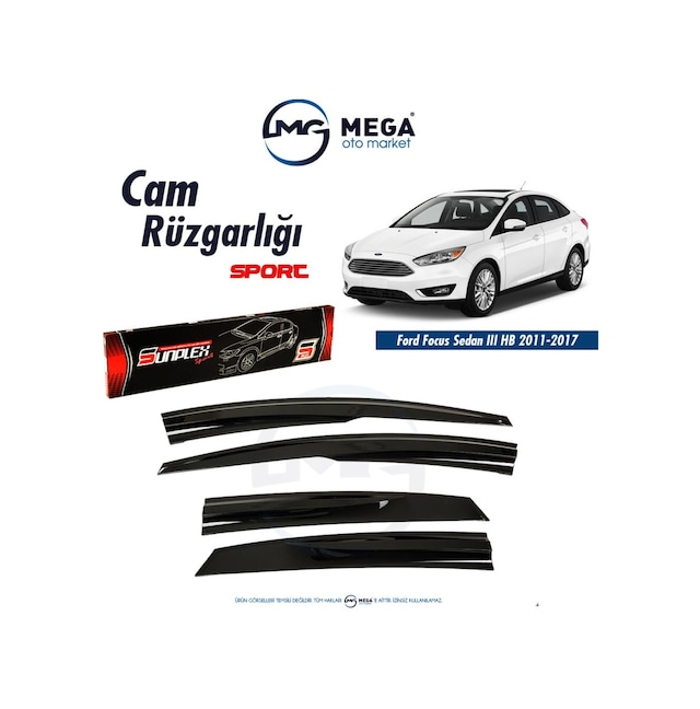 Ford Focus 3 Hb-Sedan 2011-2017 Cam Rüzgarlık Mugen Tip Sunplex