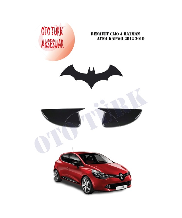 Renault Clio 4 Yarasa Batman Ayna Kapağı 2012 2019 Piano Black