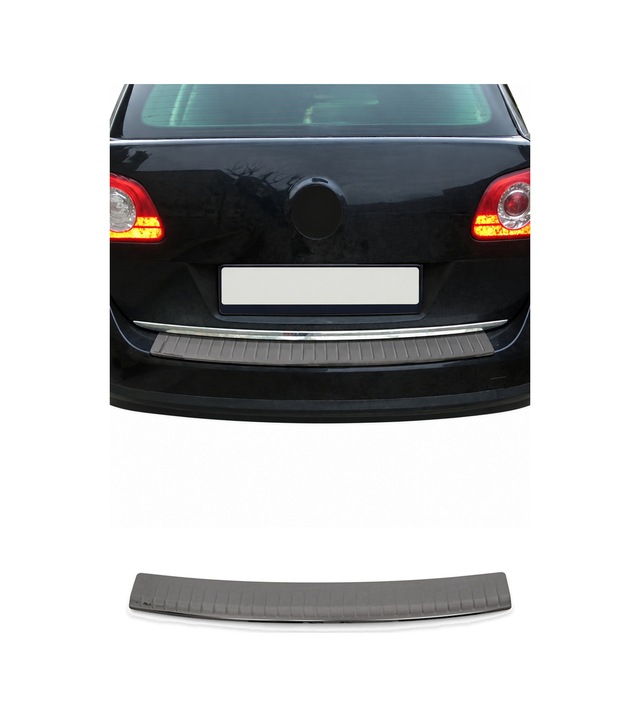 Vw Passat B7 Station Wagon 2010-2014 Uyumlu Krom Arka Tampon Eşiği Paslanmaz Çelik Siyah