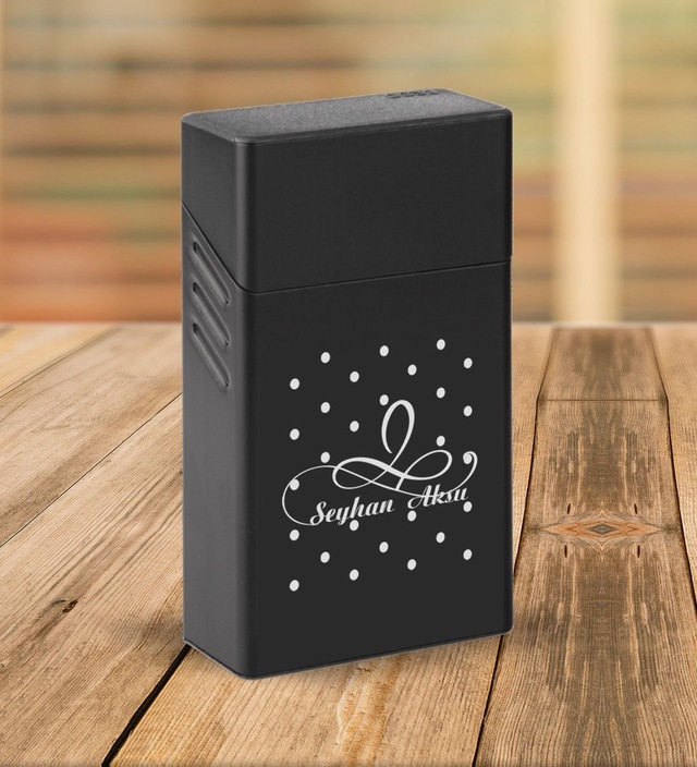Bk Gift Kişiye Özel İsimli Siyah Touch/slender Boy Metal Sigara Kutusu-4